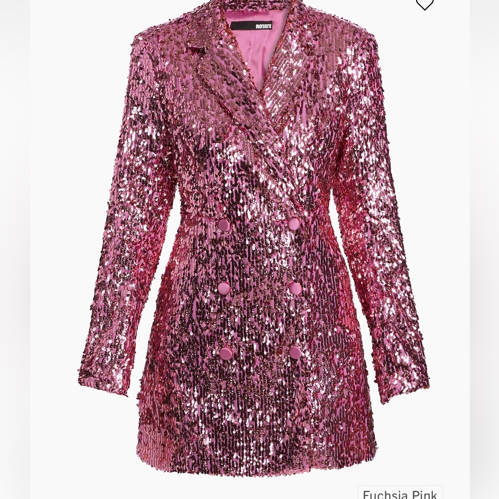 Rotate Birger Christensen Double Breasted Blazer Minidress. Sequin